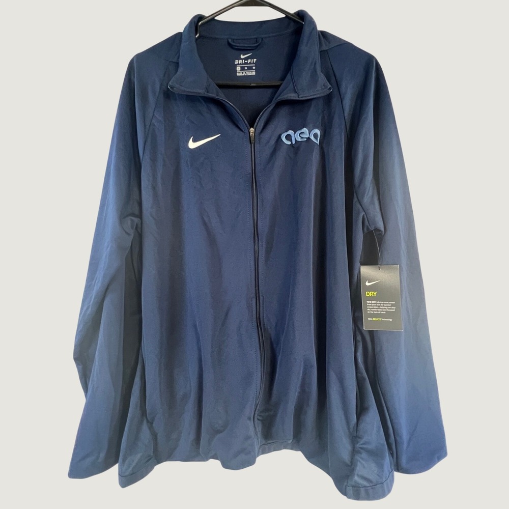 Nike Dri-FIT Mens XL Navy Blue AEA Full Zip Track Jacket CN9520-419 New - Picture 1 of 11